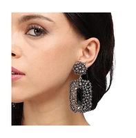 Sohi Stone Intricate Cluster Geometric Drop Earrings