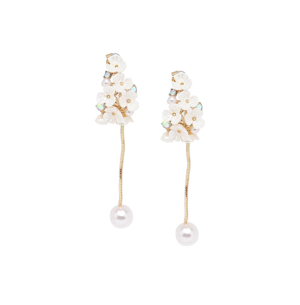 Sohi Gold-Plated Statement Dangler Drop Earrings