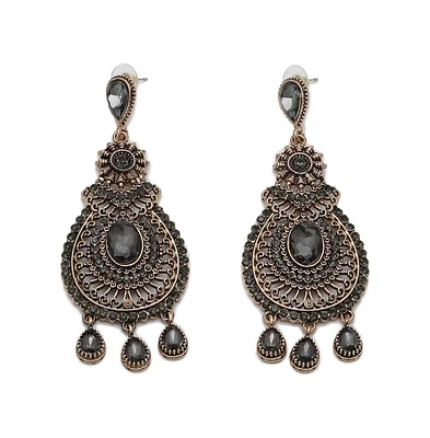 Sohi Gold-Plated Stone Drop Earrings