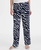 Jm Collection Women's Print High-Rise Pull-On Knit Pants, Exclusively at Macy's