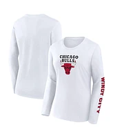 Fanatics Women's White Chicago Bulls Long Sleeve T-Shirt