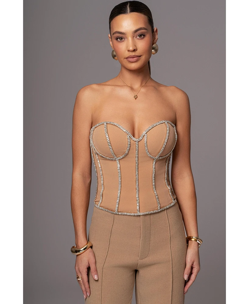 Jluxlabel Women's Illusions Rhinestone Corset