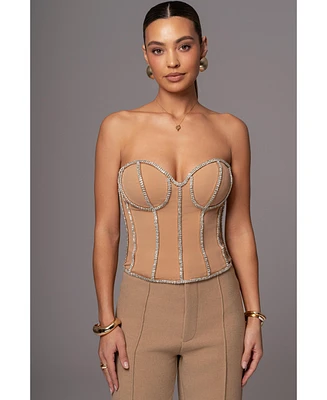 Jluxlabel Women's Illusions Rhinestone Corset