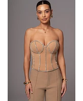 Jluxlabel Women's Illusions Rhinestone Corset