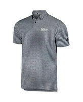 Adidas Men's Charcoal Tour Championship Go-To Striped Tri-Blend Aeroready Golf Polo Shirt