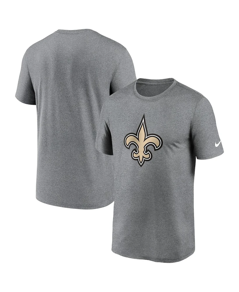 Nike Men's Heather Charcoal New Orleans Saints Primetime Legend Logo Performance T-Shirt