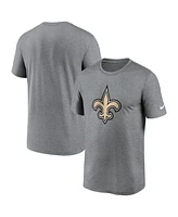 Nike Men's Heather Charcoal New Orleans Saints Primetime Legend Logo Performance T-Shirt