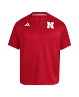 Adidas Men's Red Nebraska Huskers Dugout Coaches Adizero Notch Neck Pullover Sweatshirt