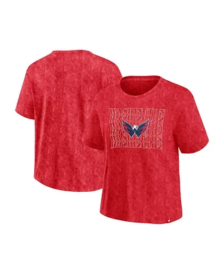 Fanatics Women's Red Washington Capitals Faded Wash T-Shirt