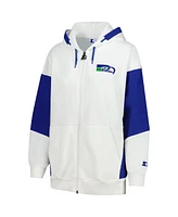 Starter Women's White Seattle Seahawks Scrimmage Full-Zip Hoodie