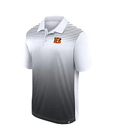 Logo Athletic Men's White/Black Cincinnati Bengals Sandlot Game Polo Shirt