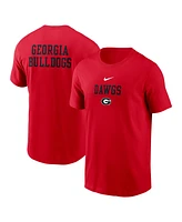 Nike Men's Red Georgia Bulldogs 2-Hit Stacked T-Shirt