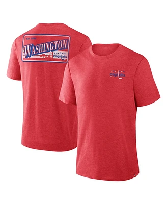 Fanatics Men's Heather Red Washington Capitals Fan Lanes Tri-Blend T-Shirt