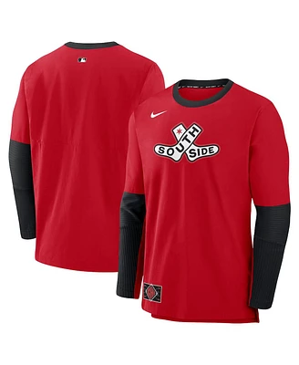Nike Men's Red/Black Chicago White Sox 2025 City Connect Authentic Collection Lightweight Player Tri-Blend Performance Long Sleeve T-Shirt