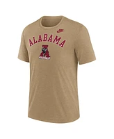 Nike Men's Heather Light Brown Alabama Crimson Tide Legacy Arch Tri-Blend T-Shirt