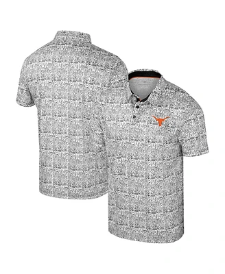 Colosseum Men's Black Texas Longhorns It's Time Allover Print Polo Shirt