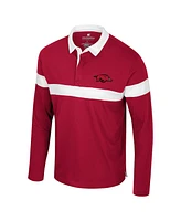 Colosseum Men's Cardinal Arkansas Razorbacks Too Cool for School Long Sleeve Polo Shirt