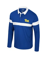 Colosseum Men's Royal Pitt Panthers Too Cool for School Long Sleeve Polo Shirt