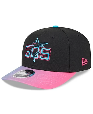 New Era Men's Black/Pink Miami Marlins 2025 City Connect 9SEVENTY Adjustable Hat