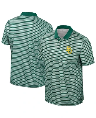 Colosseum Men's Green Baylor Bears Striped Polo Shirt
