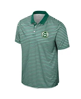 Colosseum Men's Green Colorado State Rams Striped Polo Shirt