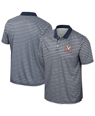 Colosseum Men's Navy Virginia Cavaliers Striped Polo Shirt