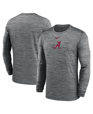 Nike Men's Charcoal Alabama Crimson Tide 2025 Sideline Velocity Performance Long Sleeve T-Shirt