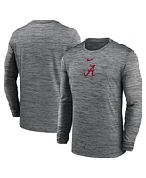Nike Men's Charcoal Alabama Crimson Tide 2025 Sideline Velocity Performance Long Sleeve T-Shirt