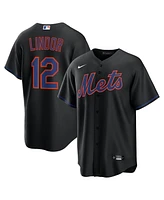 Nike Men's Francisco Lindor Black New York Mets Alternate Replica 2.0 Player Jersey