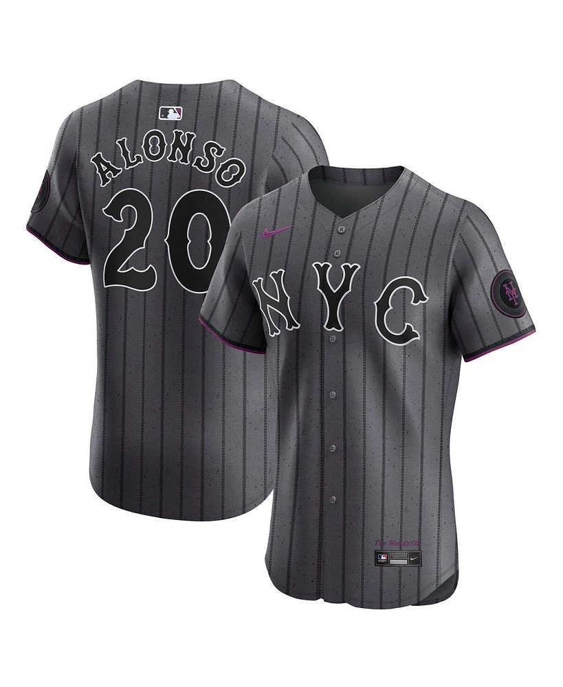 Nike Men's Pete Alonso Gray New York Mets City Connect Elite Jersey