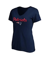 Fanatics Women's Navy New England Patriots 1 Mom Team Logo V-Neck T-Shirt