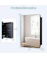 20 x30 Inch Multi-Functional Bathroom Mirror Cabinet with Adjustable Shelves