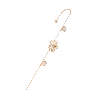Sohi Gold-Plated Stones Cuff Earrings