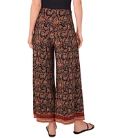 Vince Camuto Women's Floral-Print Pull-On Wide-Leg Pants