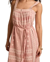 Lucky Brand Women's Printed Cotton Sleeveless Midi Dress