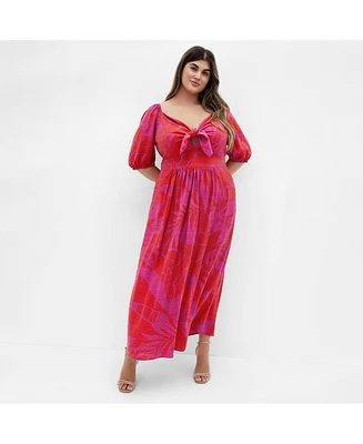 City Chic Plus Bella Print Maxi Dress