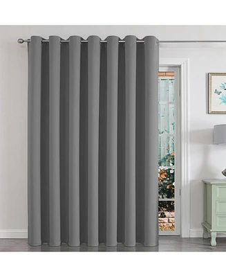 Kate Aurora 1 Piece 100% Hotel Level Blackout Extra Wide Window Curtain Panel - Gray