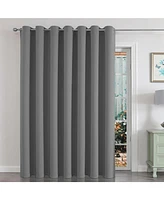Kate Aurora 1 Piece 100% Hotel Level Blackout Extra Wide Window Curtain Panel - Gray