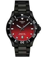 Tissot Men's Swiss Seastar 1000 Black Pvd Stainless Steel Bracelet Watch 40mm