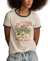 Lucky Brand Women's Le Citron Cotton Classic Ringer T-Shirt