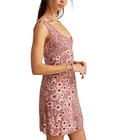 Lucky Brand Women's Femme Print Mix Sleeveless Mini Dress
