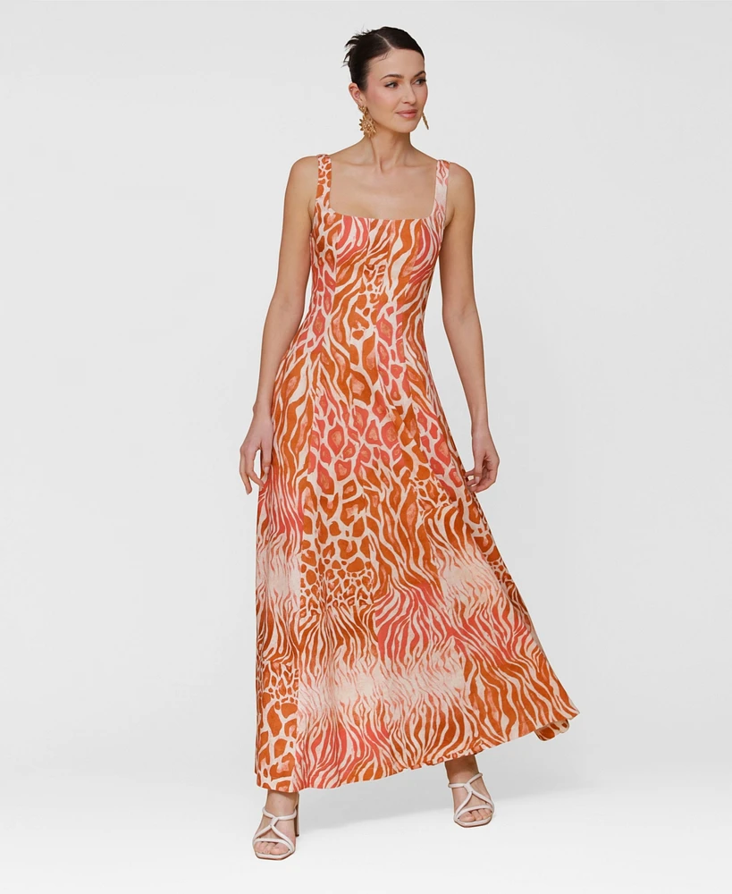 Avec Les Filles Women's Square-Neck Maxi Dress