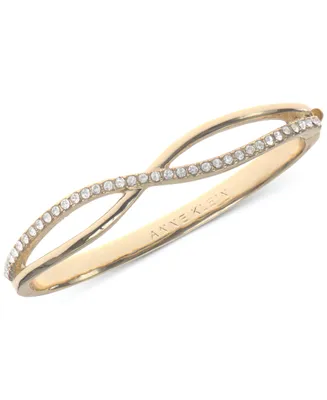 Anne Klein Crystal Crisscross Bangle Bracelet, Created for Macy's