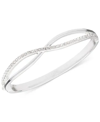 Anne Klein Crystal Crisscross Bangle Bracelet, Created for Macy's