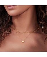 Puffed Heart Necklace & Huggies Set