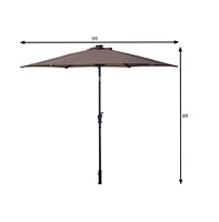 9 Feet Patio Led Solar Umbrella with Crank