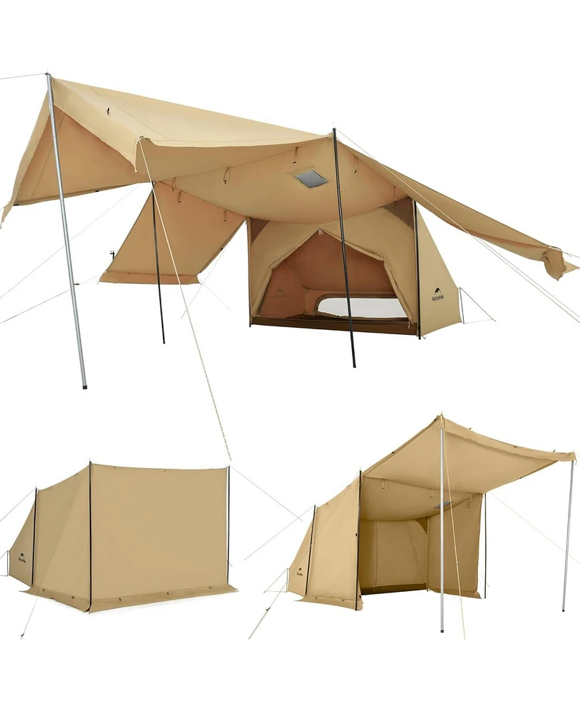 Naturehike Mountain Stream Military Tent – 4 Season 1 Person Hot Tent with Stove Jack, Breathable Tc Cotton, Large Vestibule for Camping & Hiki