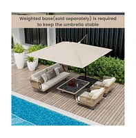 9.5 Feet Square Patio Cantilever Umbrella with 360° Rotation