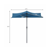 9 Feet Patio Bistro Half Round Umbrella without Weight Base