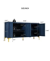 Modern Carved Sideboard - Light Blue